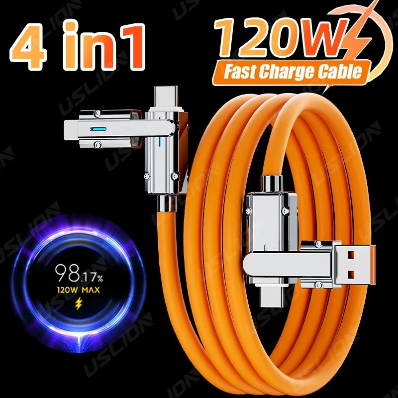 4 In 1 120W USB Type C to Type C IOS Cable